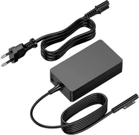 Surface Pro Ladegerät,65W Microsoft Surface Laptop Ladekabel Netzteil für Surface Pro 8 7+/7 6 5 4 3 Pro X, Surface Laptop 4 3 Surface Go/Go 2, Surface Book 2, Model 1706 1800 mit 5V 1A USB-Anschluss