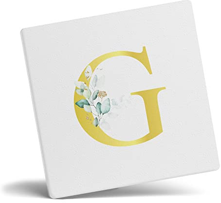Taza de café con letra G personalizada, regalo personalizado, letra impresa con efecto dorado, no metálica, taza de café de cerámica para hombres o mujeres, taza extra grande y gigante, posavasos