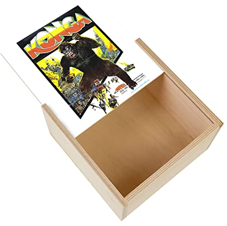 Fabulous Box aus Holz – Konga Alte Nanar Filmplakat Retro Kino Poster Vintage 1 (11 x 11 x 3,5 cm)