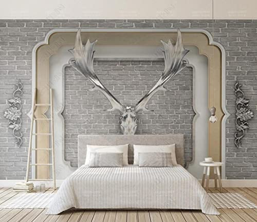Papel Pintado 3D Pared De Ladrillo Retro Papel Tapiz Mural 3D Fotomurales Decorativos Dormitorio S-14362 300X210CM