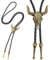 Tibapla Bolo-Krawatte Leder Halloween Krawatte Cowboy Kuh Schädel Western Cowboy Krawatte Halskette Lariat Halskette Schwarz Leder Rodeo Anhänger für Damen und Herren
