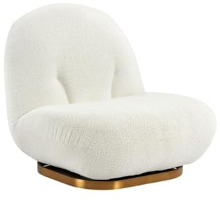 Vente-unique-Drehsessel - Bouclé-Stoff - Weiß - LODOSA