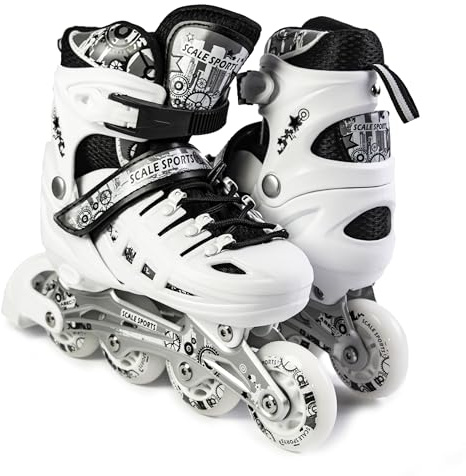Scale Sports – Verstellbare Rollschuhe mit leuchtenden Rädern für Kinder und Erwachsene – Inline-Rollschuhe für Kinder