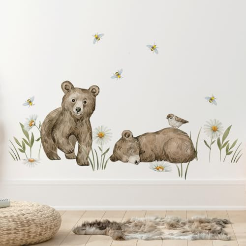 Mica-Mica Waldtiere Wandtattoo fürs Kinderzimmer, Wanddeko, Wandsticker (X-Large, Bären)