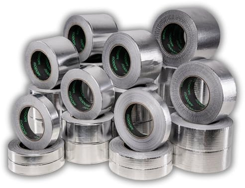 RODOPI Alu Klebeband 25mm 50mm 75mm 100mm Hitzebeständiges Klebeband 50m Aluminium Klebeband Gewebe verstärkt Aluband wasserfest Alu Dichtband extra stark