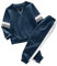 Haloumoning Kinder Trainingsanzug Jungen Sportanzug Rundhalspullover und Hose mit Kordelzug Dunkelblau 8-10 Jahre