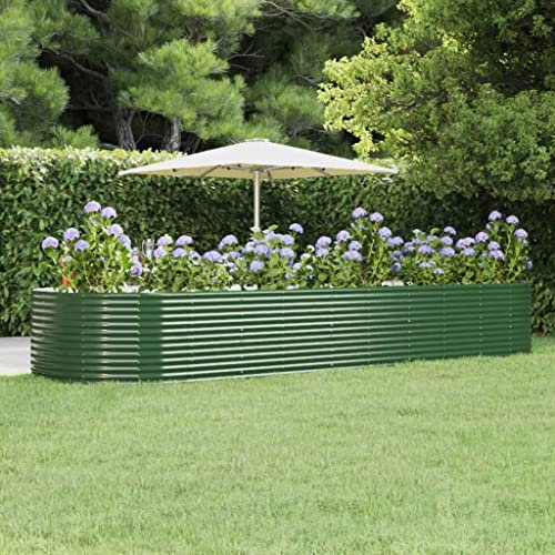 Home & Garden Item-Garden Raised Bed Green 447x140x68 cm Powder-Coated Steel