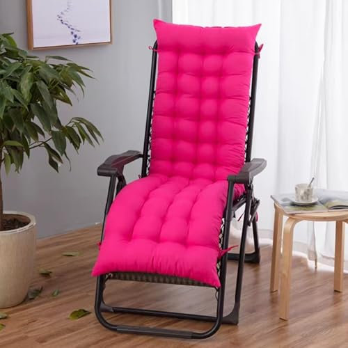 Liegestuhl Auflage, Dicke Lange Gartenliegen-Auflage Sofapolster Relaxliegenauflage for Draußen, Terrasse, Sonnenliege, Ersatz-Schaukstuhl, Sitzbezug,Bank, Liegestuhl, Kissen(Rose Pink,48 * 155cm)