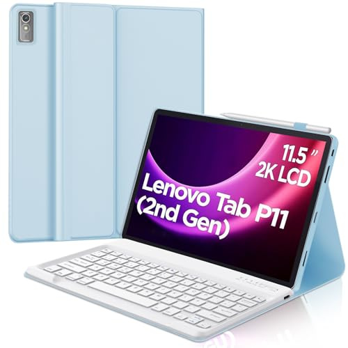 WINCHKING Funda Teclado para Lenovo Tab P11 (2nd Gen) 11.5 Pulgada | Desmontable Magnético Teclado Bluetooth, Funda para Lenovo Tab P11 2023 con Soporte, QWERTY Español Ñ, Azul