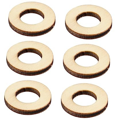 NUOBESTY 200stücke Holzscheiben Rund Natürliche Farbe Hohle Holzchips Bastel Dekozubehör Für Scrapbooking Diy Handwerk Weihnachtsbaum Wanddeko