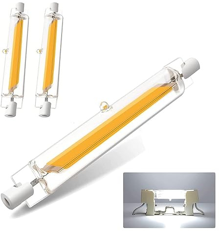 GFDYTG R7S LED 118mm Dimmbar Lampen,20W R7S Led 118mm Ersatz für 200W Halogenlamp,R7s Led COB Glühbirne Kaltweiß 6000K 2000LM,Kein Flackern,360°Abstrahlwinkel,2er Pack