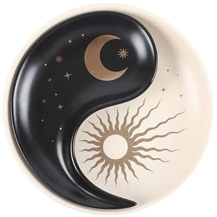 Yin & Yang Trinket Dish Set – Stackable Decorative Dishes with Sun & Crescent Moon Design for Jewelry, Keys & Small Essentials – Elegant Home & Office Décor Storage Solution