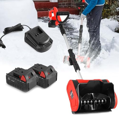 Quitanieves Eléctrico De Mano De 1200 W, Pala Quitanieves Inalámbrica Para Batería De 20V, Quitanieves Inalámbrico Sin Escobillas, Quitanieves a Batería (2 Baterías) Para Patio, área De Juegos,Granja