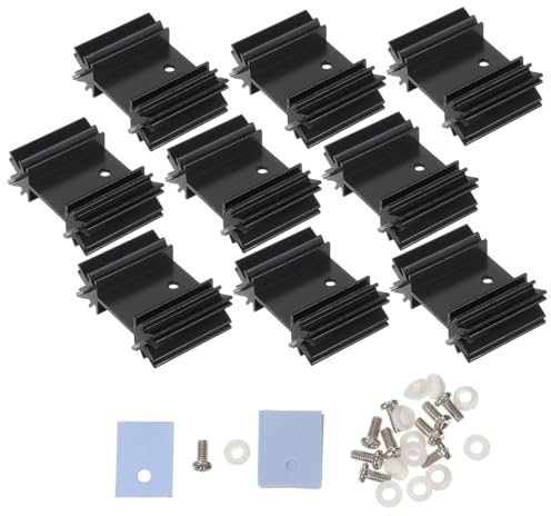 Artibetter Disipador de Calor To-220 de Aluminio Plata, 40 Piezas | Aleta de Enfriamiento Metálica, Conducción Térmica Estable, Lote de 1 Juego Color Aleatorio
