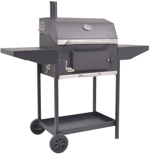 Home & Garden-BBQ Holzkohle-Räucherofen mit unterer Ablage, Schwarz, Möbelwahl