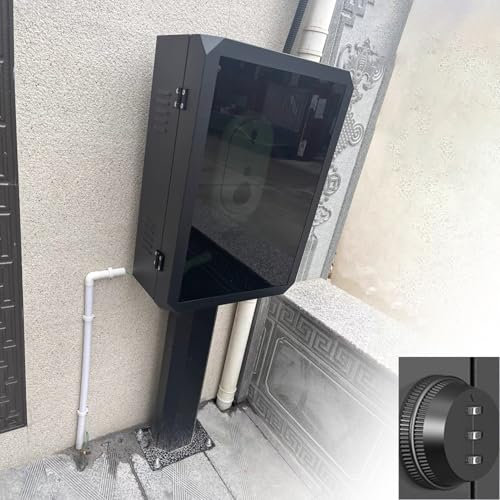 UrbanUp Charger Station Box with Keys & Lock, EV Stand Mounting Post for Tesla, Outdoor Car Chager Pile Column All-Weather, Holder for Charging Cable