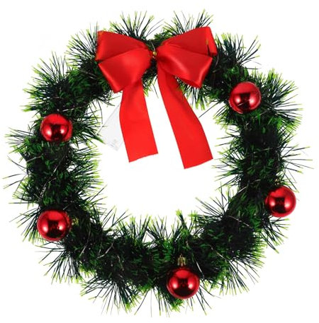 TOPBATHY Künstlicher Weihnachtskranz Auto Und Türdekoration Haltbare Kunststoff-Dekoration Für Außenbereich Und Fahrzeuge Festliche Weihnachts-Dekoration Für Innen Und Außenbereich