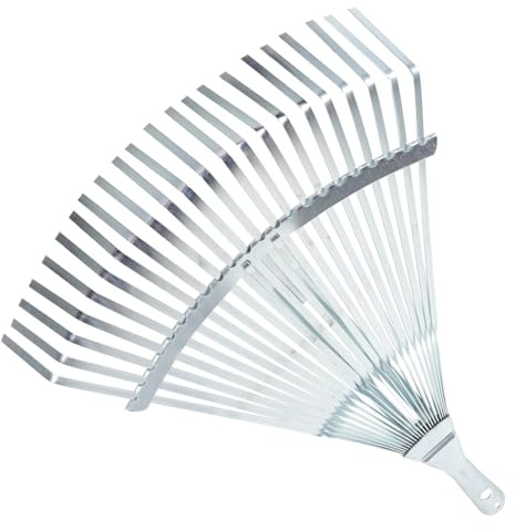 LIFKOME Rastrillo De Jardinería Metálico Ajustable De 22 Dientes Extensible para Césped y Hojas, Herramienta Práctica para Jardín y Patio, Cabezal Resistente y Ligero
