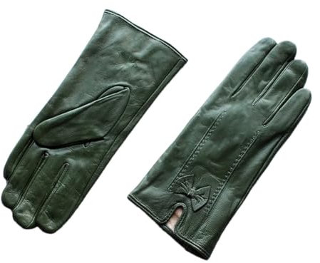Damen-Fingerhandschuhe aus Lammfell, gestreift, für Herbst und Winter, warm, EN8 8 12