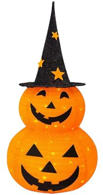 Ungtyb Halloween Pumpkin Light, LED Fall Decoration, Witch Hat Thanksgiving Lamp, 8 Lighting Modes Glowing Display for Bedroom, Yard, Indoor Party, Porch, Table, Autumn Decor, Holiday Celebration Use