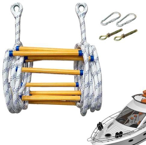 Échelle Souple du Bateau - Boarding Boat Ladders Corde | Équipement de sécurité à Grande capacité à Forte capacité pour Le Ponton d'accès au Toit de Travail à Haute Altitude