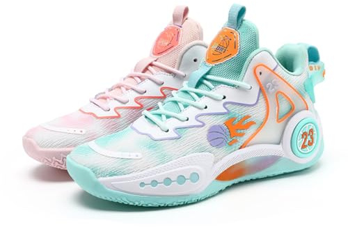 Voguerra Chaussures de Basket-Ball Montantes for Hommes, Chaussures de Sport Tendance à Motif Graffiti Fans de Basketball(Two Color,41 EU)