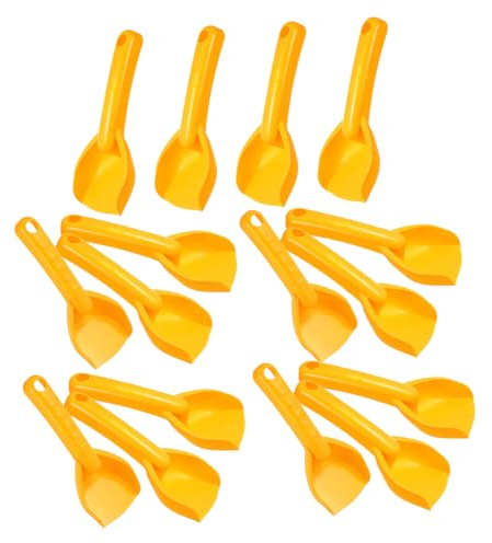 ERINGOGO 16 Pièces Pelle de Plage pour Garçon Fille Mini Pelle Plastique Orange Jeu de Fouille Sable Jardin Neige Set Outils de Jeu Portable et Polyvalent pour Tout-Petits