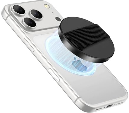 SURITCH for Magnetic Phone Grip, Phone Loop Detachable Magnet Cell Phone Finger Strap for iPhone 17 16 15 14 13 12 Series & Magnetic Cases（Black）