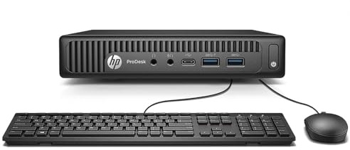 HP Prodesk 600 G2 Mini Desktop PC, Intel Core i3-6100, 8GB RAM, 256GB SSD, US Keyboard, WiFi, Bluetooth, Windows 11 Pro (Renewed)