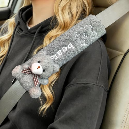 Watproofit Auto Gurtpolster Kinder mit Bären-Anhänger