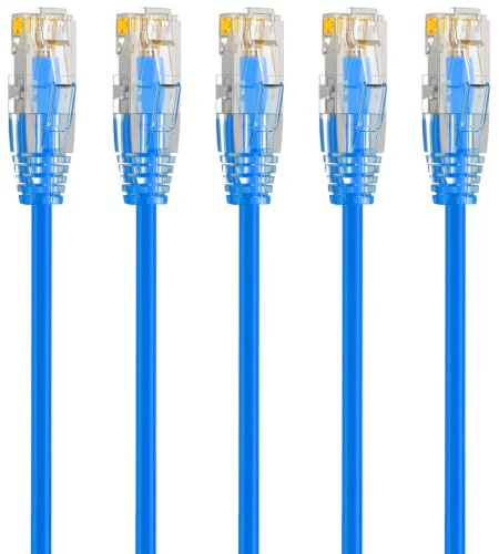 Qiuean Cat6a Lan kabel 0.15m (5 Stück), 10Gbps Patchkabel für Patch-Panel | 28AWG Kupfer 550MHz Hochgeschwindigkeits-Netzwerkkabel für Netzwerkschrank, Serverraum, Rechenzentrum & Switch-Verbindungen