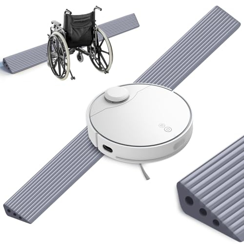 Türschwellenrampe 2x6x100cm, Selbstklebend Schwellenrampe Saugroboter, TPE Rampe Türschwelle für Saugroboter Rollstühle Scooter Kinderwagen Rollator Scooter, bis 800 kg belastbar