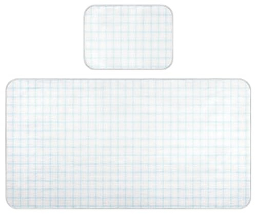Kühlende Baby-Matratze für Stubenwagen, 71,1 x 132,1 cm, ultraweich, waschbar, Puderblau