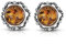 Amberta - 925 Sterling-Silber Sterling-Silber 925 Rundschliff Orange-gelb Ambre