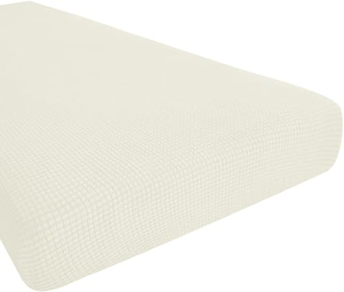 Hokway Couch Cushion Covers Stretch Cushion Covers Sofa Seat Cushion Slipcover Cushion Protector(CreamWhite, Medium)