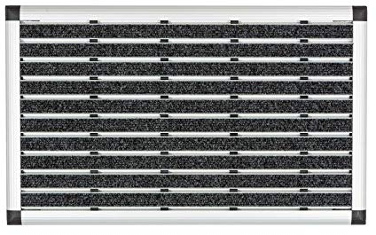 Astra hochwertig verarbeitete Schmutzfangmatte - Türmatte für den Aussenbereich - Fußabtreter mit Anlaufkanten - 100% Aluminiumrahmen - 45 x 75 cm - grau