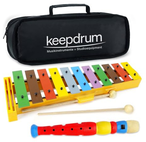 Sonor GS Glockenspiel Set + keepdrum MB01 Tragetasche + Flöte in Rot