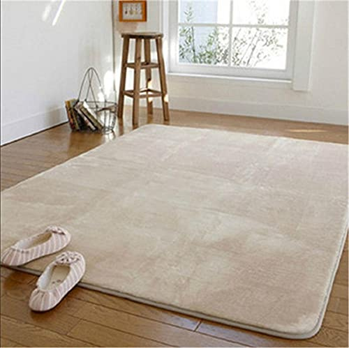 Alfombra de Terciopelo Coral Grueso de Color sólido Calidad Cesta blanquecina Suave Lavable Antideslizante Grande Rugs Minimalista Moderna Sala De Estar Dormitorio Tatami Gateando Estera -100×200cm