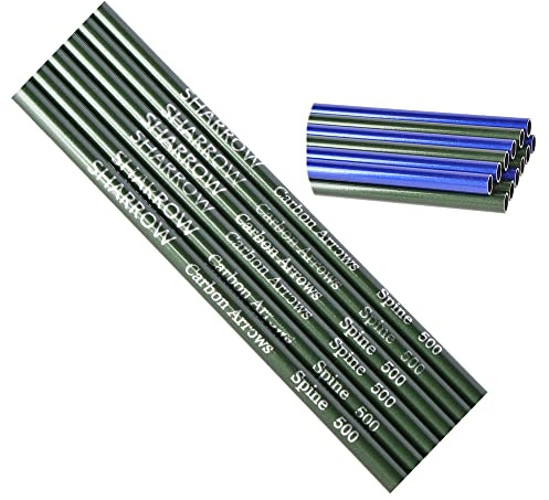 Carbonpfeile Schaft 30 Zoll Carbon Pfeilschaft Spine 500 Kohlenstoffpfeil Jagd Bogen Pfeile für Recurvebogen Compound Bogen Traditionelle Bogen (6p, Grün)