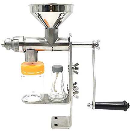 MNSRRN Handgekranke kleine Ölpresse, Haushaltsküche Ölpressmutter 304 Edelstahlölpresse Automatische Lebensmittelqualitätsölpresse