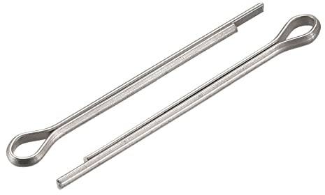 sourcing map 120 Stück Splintstift Geteilter Splint 2x30mm Edelstahl Klippverschluss Sicherungssplinte für Kfz Silber