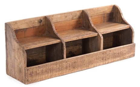 DESIGN DELIGHTS WANDREGAL Storage 60 | Mahagoni Holz, 60 cm, 3 Fächer | Holz Ablage, Küchenregal, Flurregal, Schweberegal, Holzregal, Organizer