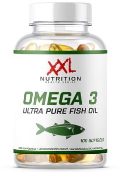 XXL Nutrition - Omega 3 Ultra Pure - Omega 3 Kapseln, Hochdosiert, Fischöl - 100 Softgels