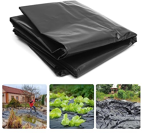 PALUDO 2 x 6M Bâche Protection Serre en Polyéthylène, Extra Épais Film Bâche en Plastique Noir, Résistant Couverture de Polytunnel pour Protection Serre de Plante de Jardin (250Mu / 1000G)