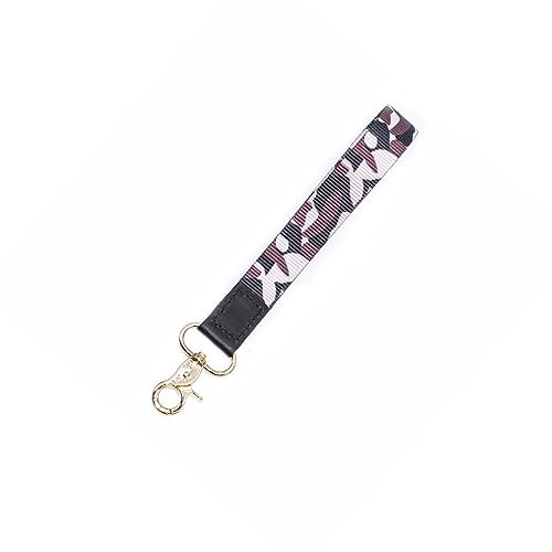 Schlüsselband Kurz, Handschlaufe Leder, Wristlet Schlüsselband mit Runde Schnalle, für Schlüssel, ID Badge Card Holder, Mobile Handys Telefon (F)