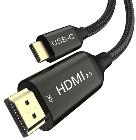 Usb C Auf Hdmi Kabel 3M | 4K@60Hz | Usb C 3.1 Auf Hdmi 2.0 Kabel Für Home Office Und Unterhaltung, Kompatibel (Thunderbolt 3/4) Iphone 15/Pro/Max Auf Iphone 16/Pro/Max,Samsung,Microsoft,Dell
