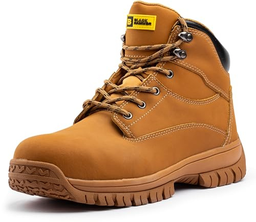 Black Hammer Mens Safety Boots Steel Toe Cap with Midsole Protection Ideal Work Boots for Men Ryder (10 UK)