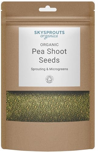 SkySprouts Pea Shoot Seeds - Organic 1kg Sprouts Serge microgreens Micro Greens Salad Vegetable Seed high-Germination Non-GMO Easy Growing
