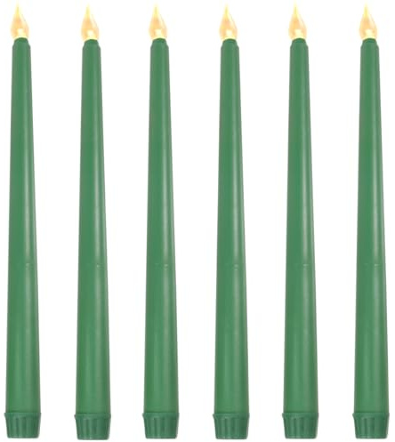 Housoutil 6Er Set Batteriebetriebene Flammenlose Taper Kerzen Led Kerzenlicht Für Hochzeit Party Weihnachtsdekoration Warmes Licht