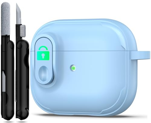 RFUNGUANGO Compatibile con custodia Cover airpods 3 generazione(2021),design anti-caduta, potente protezione contro le cadute, texture skin-friendly in TPU per cover airpods 3,Blu chiaro